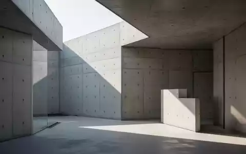 Minimalistisches Betongebäude mit klaren geometrischen Linien und sanftem Lichteinfall in einer japanischen Stadtlandschaft. - Foto: über boerse-global.de