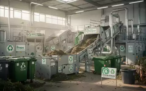 Moderne industrielle Anlage zur Bioabfallverwertung und Energiegewinnung in einer sauberen, technologischen Umgebung. - Foto: über boerse-global.de