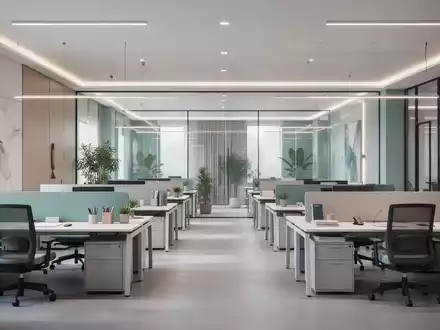 Modernes, harmonisch gestaltetes Großraumbüro mit ergonomischen Arbeitsplätzen und heller, freundlicher Atmosphäre. - Foto: über boerse-global.de