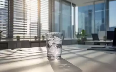 Ein heller, moderner Büroarbeitsplatz mit Jalousien und einem Glas Wasser als Symbol für Hitzeschutz am Arbeitsplatz. - Foto: über boerse-global.de