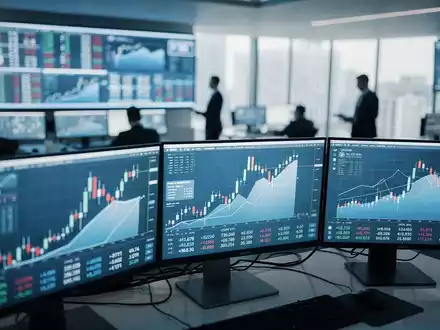 Abstrakte Finanzmarktdaten und Börsencharts in einer modernen Handelsumgebung. - Foto: über boerse-global.de