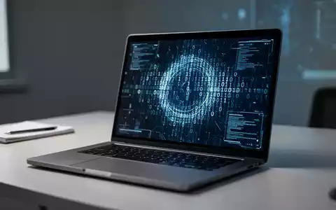 Ein moderner Laptop-Bildschirm zeigt digitale Sicherheitsstrukturen als Symbol für verbesserte Passwort-Technologie. - Foto: über boerse-global.de