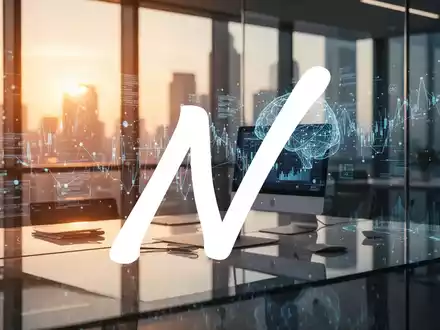 Abstraktes, modernes Büro mit digitaler Lichtstimmung, das technologische Innovation und Medienwachstum symbolisiert. - Foto: über boerse-global.de