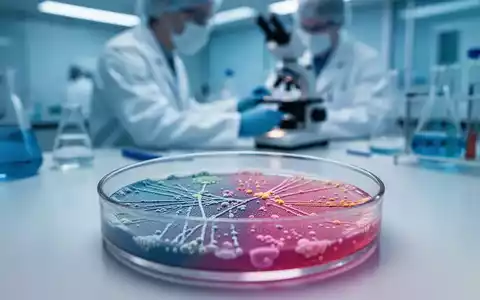 Nahaufnahme einer Labor-Petrischale mit Bakterienkulturen vor dem Hintergrund eines unscharfen Wissenschaftlers im Labor. - Foto: über boerse-global.de