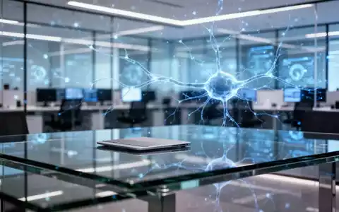 Modernes Bürogebäude mit digitaler Netzwerkgrafik als Symbol für die strategische Neuausrichtung in der KI-Forschung. - Foto: über boerse-global.de