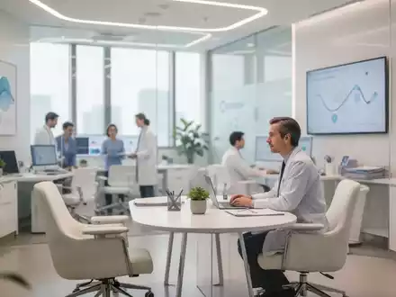 Ein moderner, heller Beratungsraum in einer Gesundheitseinrichtung, der professionelle Zusammenarbeit und Vernetzung symbolisiert. - Foto: über boerse-global.de