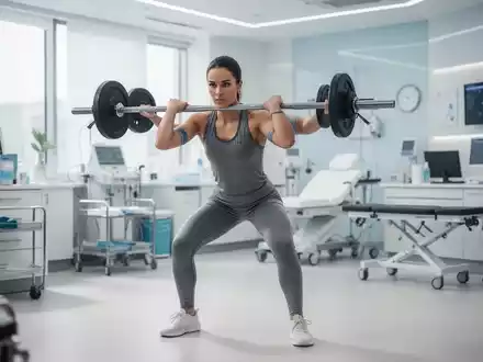 Eine Person beim moderaten Krafttraining in einem modernen klinischen Umfeld zur Illustration der Onkologie-Prävention. - Foto: über boerse-global.de