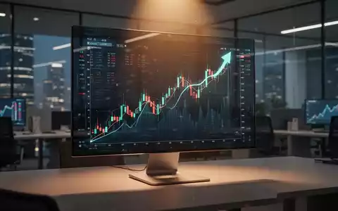 Ein digitaler Aktienkurs-Graph auf einem Monitor, der nach oben zeigt und finanzielles Wachstum symbolisiert. - Foto: über boerse-global.de