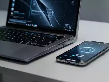 Laptop und Smartphone nebeneinander auf einem Schreibtisch, symbolisieren Systemleistungsoptimierung. - Foto: über boerse-global.de