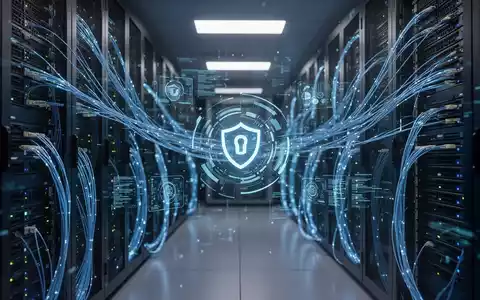 Digitale Darstellung der Unternehmens-Cybersicherheitsinfrastruktur mit leuchtenden Datenströmen und Netzwerkverbindungen. - Foto: über boerse-global.de