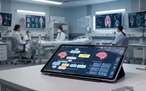 Modernes Tablet mit psychiatrischen Diagnosedaten und klinischen Flussdiagrammen in einer medizinischen Simulationsumgebung. - Foto: über boerse-global.de