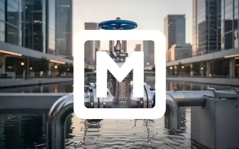 Moderne städtische Wasserinfrastruktur mit einem glänzenden Industrieventil bei Sonnenaufgang. - Foto: über boerse-global.de