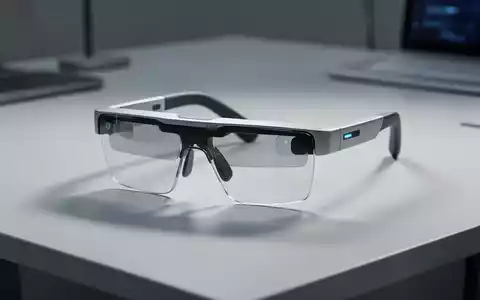 Ein Paar elegante, moderne Augmented-Reality-Brillen auf einem professionellen Büroschreibtisch. - Foto: über boerse-global.de