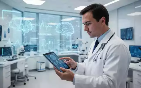 Ein Arzt betrachtet in einer modernen medizinischen Umgebung digitale Gesundheitsdaten auf einem Tablet. - Foto: über boerse-global.de