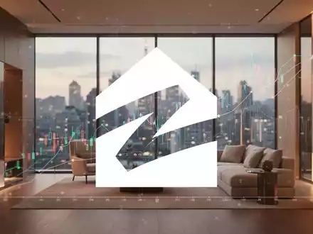 Abstrakte Darstellung eines modernen Immobilienmarktes mit warmem Licht und Stadtkulisse im Hintergrund. - Foto: über boerse-global.de