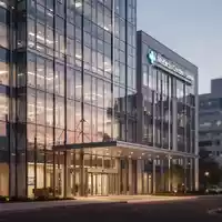Moderne Krankenhausfassade bei Dämmerung, die die professionelle und architektonische Struktur einer Klinik darstellt. - Foto: über boerse-global.de