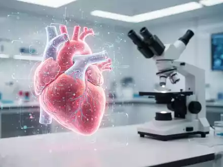 Ein modernes medizinisches Labor mit einem digitalen Herzmodell und einem Mikroskop, das den medizinischen Fortschritt symbolisiert. - Foto: über boerse-global.de