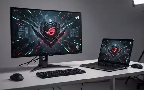 Ein moderner Gaming-Monitor und ein Laptop auf einem aufgeräumten Schreibtisch als Symbol für Hardware-Angebote. - Foto: über boerse-global.de