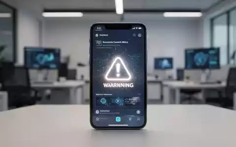 Ein Smartphone-Bildschirm mit einem KI-Inhaltswarnhinweis auf einer digitalen Messaging-Oberfläche. - Foto: über boerse-global.de