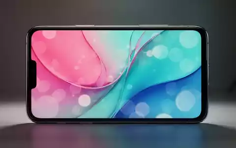 Abstraktes Design mit geschwungenen Linien in Pink, Türkis und Blau auf einem modernen Smartphone-Display. - Foto: über boerse-global.de