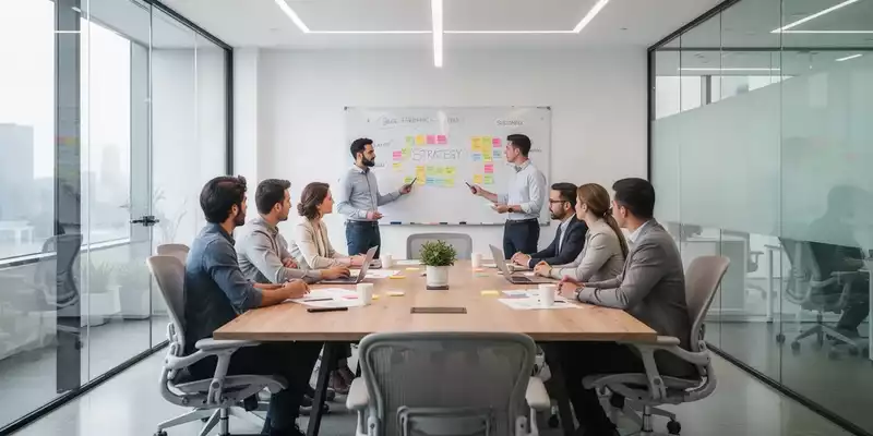 Professionelles Team in einem modernen Konferenzraum während einer strategischen Klausurtagung. - Foto: über boerse-global.de