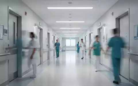 Moderne, lichtdurchflutete Krankenhausflure in minimalistischem Architekturstil als Symbol für den Gesundheitssektor. - Foto: über boerse-global.de