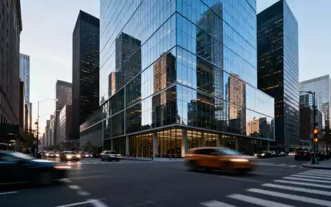 Modernes Bürogebäude in einem Finanzviertel als Symbol für Immobilienaktien und Unternehmensfinanzierung. - Foto: über boerse-global.de