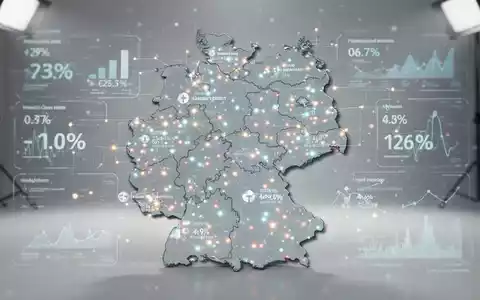 Digitale Landkarte von Deutschland mit grafischen Datenpunkten zur Gesundheitsstatistik. - Foto: über boerse-global.de