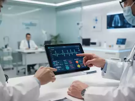 Ein Arzt bespricht an einem Tablet medizinische Daten zur Herzgesundheit und ErnĂ€hrung in einer modernen Praxis. - Foto: ĂŒber boerse-global.de