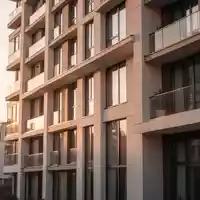 Fassade eines modernen Wohngebäudes bei Sonnenuntergang als Symbol für den Immobilienmarkt. - Foto: über boerse-global.de