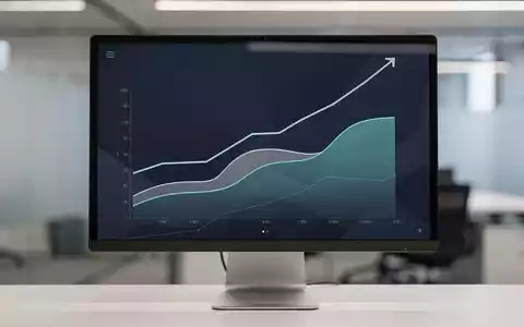 Digitale Datenvisualisierung mit einem steigenden Wachstumsdiagramm auf einem modernen Monitor. - Foto: über boerse-global.de