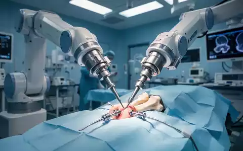 Ein robotergestütztes chirurgisches System bei einer orthopädischen Operation in einem modernen Operationssaal. - Foto: über boerse-global.de