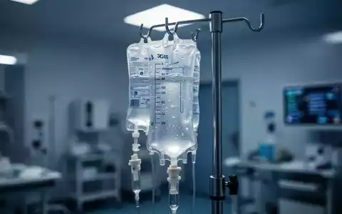 Medizinischer Infusionsbeutel an einem Ständer in einer klinischen Umgebung. - Foto: über boerse-global.de