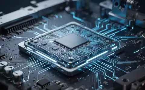 Hochtechnologie-Halbleiterchip in einer Roboter-Leiterplatte, die KI-Hardwareentwicklung repräsentiert. - Foto: über boerse-global.de