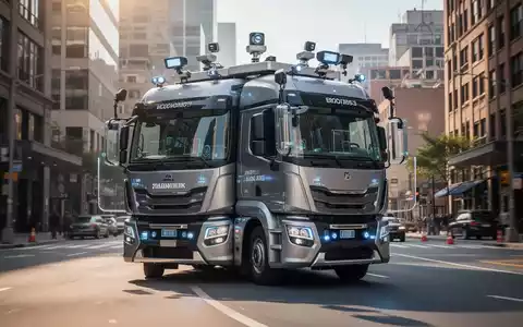 Ein autonomer Lastwagen fährt im Rahmen eines Logistik-Pilotprojekts auf einer Stadtstraße. - Foto: über boerse-global.de