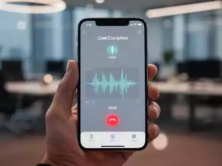 Ein iPhone zeigt die Hold Assist Benutzeroberfläche mit Live-Transkription während einer Telefonwarteschleife. - Foto: über boerse-global.de