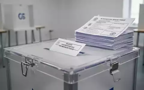 Nahaufnahme einer Wahlurne in einem hellen Wahllokal mit einem Stapel Stimmzettel im Hintergrund. - Foto: über boerse-global.de