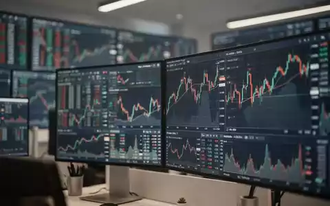 Abstrakte digitale Finanzgrafiken auf einem Bildschirm, die Marktbewegungen und Kursentwicklungen darstellen. - Foto: über boerse-global.de