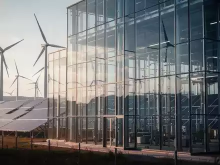 Moderne Infrastrukturanlagen wie Windräder und Solarpaneele vor einem verschwommenen Hintergrund. - Foto: über boerse-global.de