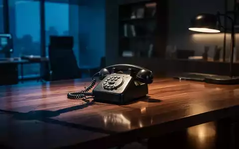Ein antiker Telefonhörer liegt auf einem dunklen Schreibtisch, symbolisch für die Gefahr durch Telefonbetrug. - Foto: über boerse-global.de