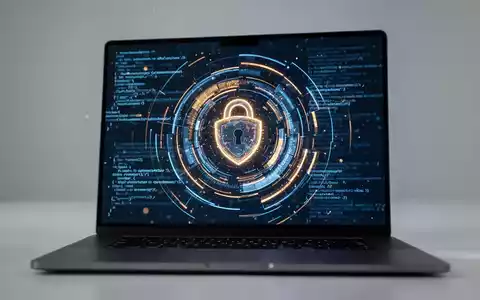 Leuchtende digitale Oberfläche für Cybersicherheit und Softwareschutz auf einem Laptop-Bildschirm. - Foto: über boerse-global.de