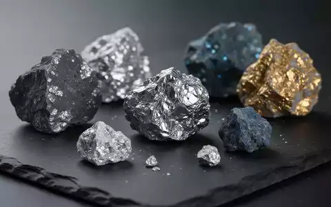 Nahaufnahme von Seltenerdmineralien auf einer dunklen Schieferoberfläche als Symbol für den Rohstoffmarkt. - Foto: über boerse-global.de