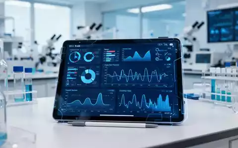 Digitales Tablet mit Gesundheitsdaten und KI-Analysen in einer modernen medizinischen Forschungsumgebung. - Foto: über boerse-global.de