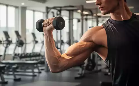 Eine Person trainiert den Trizeps mit einer Kurzhantel in einem modernen Fitnessstudio. - Foto: über boerse-global.de