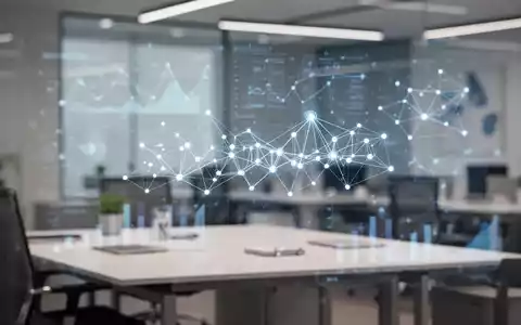Abstrakte Darstellung digitaler Datenstrukturen und KI-Systeme in einem professionellen, modernen Arbeitsumfeld. - Foto: über boerse-global.de