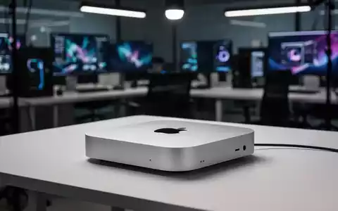 Ein Apple Mac Mini auf einem modernen Schreibtisch in einer professionellen Büroumgebung. - Foto: über boerse-global.de