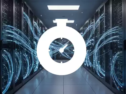 Moderne Serverinfrastruktur in einem Rechenzentrum mit blau leuchtenden Glasfaserkabeln. - Foto: über boerse-global.de