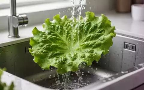 Frische grüne Salatblätter werden behutsam in klarem Wasser gewaschen, um Nährstoffe zu erhalten. - Foto: über boerse-global.de