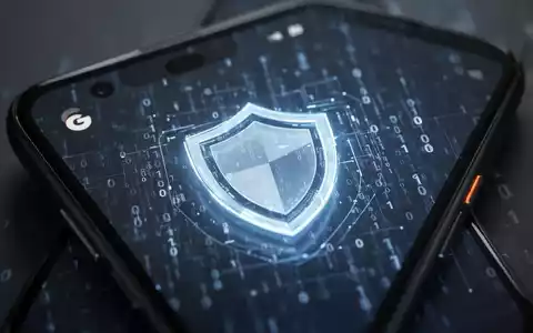Ein modernes Google Pixel Smartphone mit einem digitalen Schutzschild-Symbol auf dem Display als Symbol für Cybersicherheit. - Foto: über boerse-global.de