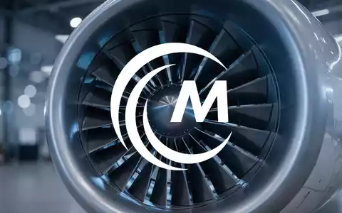 Nahaufnahme einer modernen Flugzeugturbine mit komplexen Metallschaufeln in kühler, professioneller Lichtstimmung. - Foto: über boerse-global.de